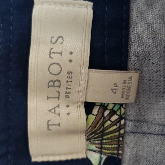 TALBOTS Petites Navy Blue Skirt Women's 4P Seashells Pockets Coastal Preppy - Picture 6 of 11